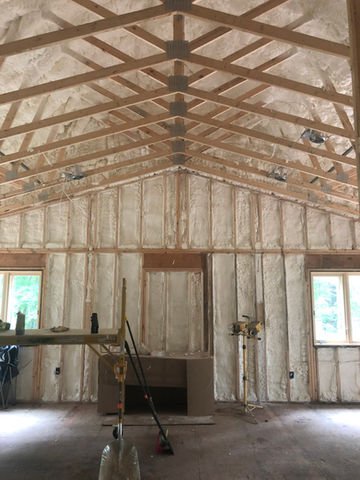Barn interior spray foam insulation project